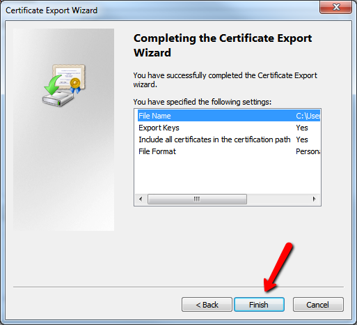 Certificate Export Wizard 6