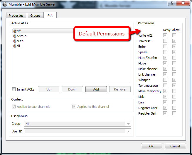 Mumble Edit Server ACL Screen 3
