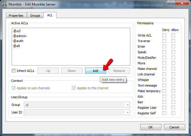 Mumble Adding User To ACL Screen 3