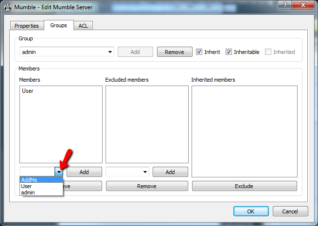 Mumble Adding User Admin Group Screen 4