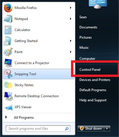 Abrir o Painel de controle do Windows